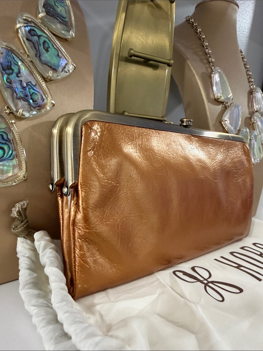Hobo Lauren Clutch Wallet - New - Metallic Penny - Picture 3 of 17